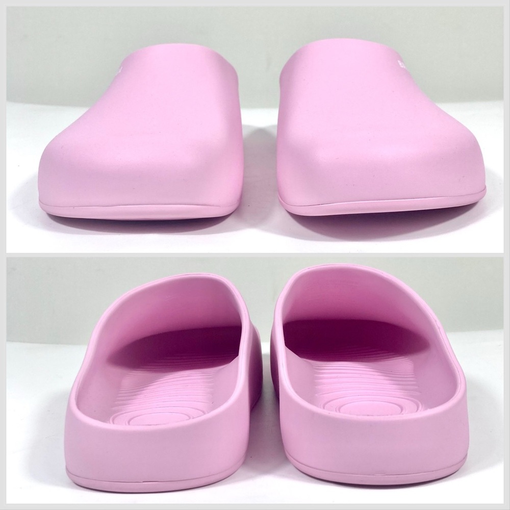 Balenciaga Pool Logo Closed Slides Clogs Pink Women Size 8 US New Matte Finish - Picture 10 of 17